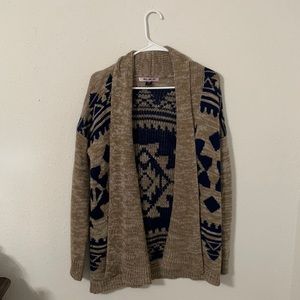 Blue and Tan Cardigan